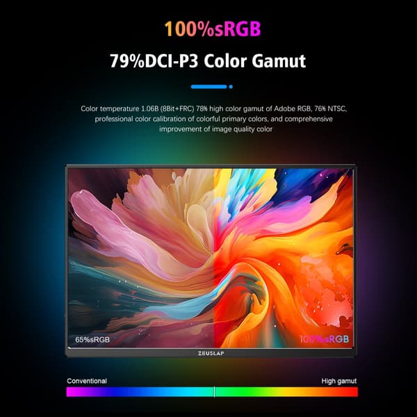 Gaming bærbar skærm, 2560 x 1600 opløsning, 144Hz opdateringsfrekvens, dual Thunderbolt Type C