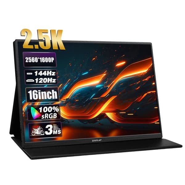 Gaming bærbar skærm, 2560 x 1600 opløsning, 144Hz opdateringsfrekvens, dual Thunderbolt Type C