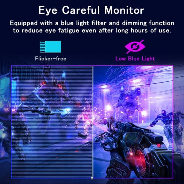 GreBear Spelmonitor, 165Hz uppdateringsfrekvens, 1ms responstid,svart, EU-plugg