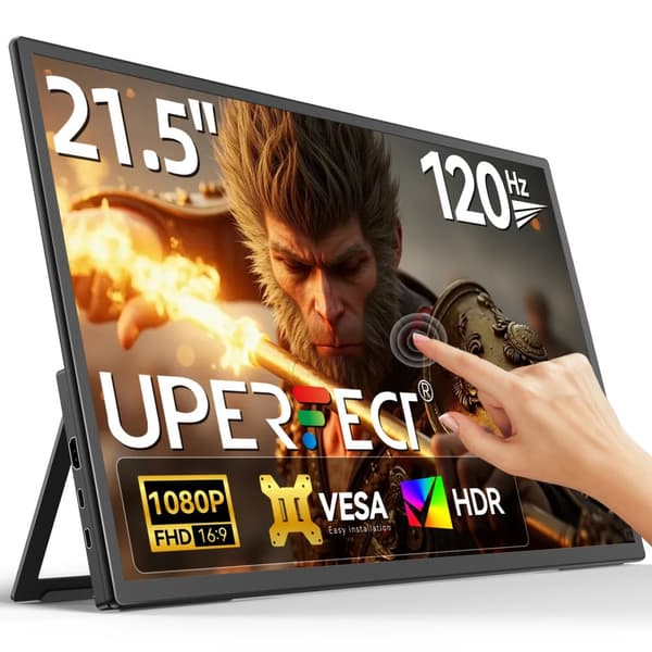 21,5 tuuman näyttö, 120 Hz virkistystaajuus, 1920 x 1080 resoluutio,Kosketusnäyttö, Eu plug in Finnish is "Eu-plugi".
