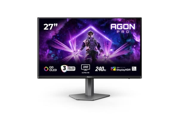 AOC G2 AG276UZD, 67,3 cm (26.5"), 3840 x 2160 pikseliä, 4K Ultra HD, OLED, 0,03 ms, Sort