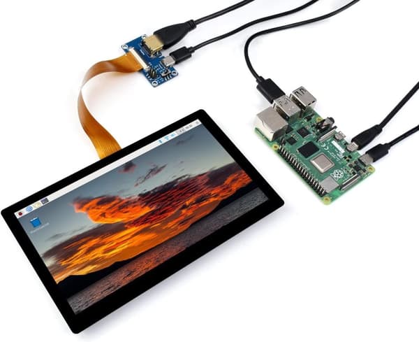 Waveshare 7 inch HDMI Display Capacitive Touch LCD with Bicolour Case 1024 x 600 IPS Screen Supports All Versions of Raspberry Pi Windows Monitor