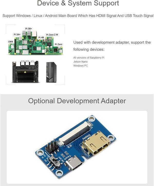 Waveshare 7 inch HDMI Display Capacitive Touch LCD with Bicolour Case 1024 x 600 IPS Screen Supports All Versions of Raspberry Pi Windows Monitor