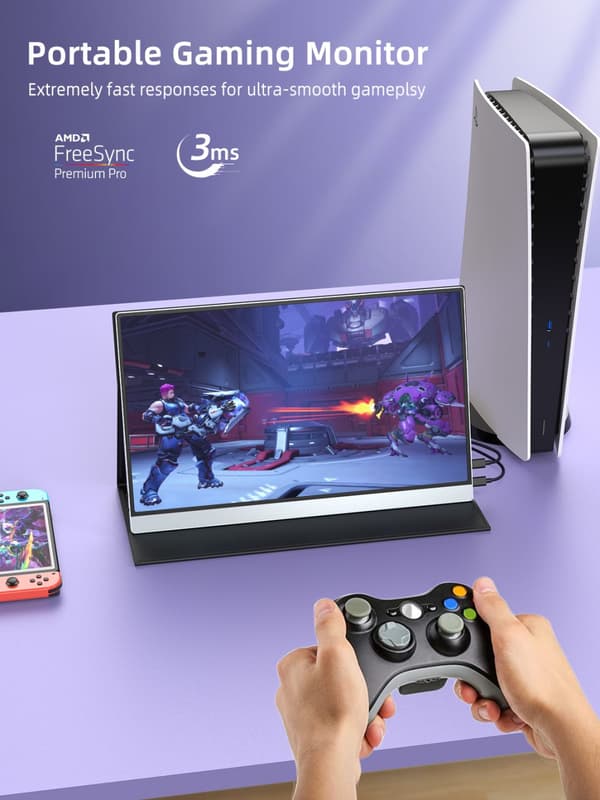 Kannettava 4K-näyttö, kevyt muotoilu, useita liitettävyysvaihtoehtoja,EU-pistoke