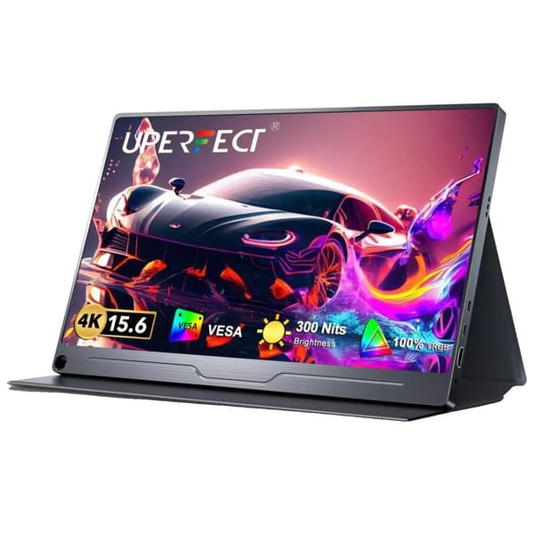 4K Bærbar Skærm 15,6", IPS Panel, HDR400,15,6 tommer 4K, EU-stik