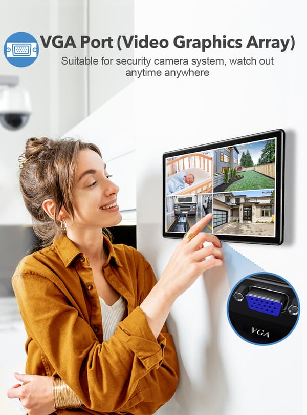 Touchscreen-monitor, Full HD 1080P, flera ingångsportar,EU-kontakt