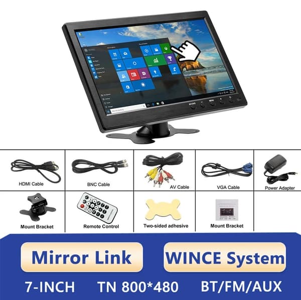 Turvavalvonta, HD LCD-näyttö, 2-kanavainen videoliitäntä, VGA 10,1 tuuman näyttö