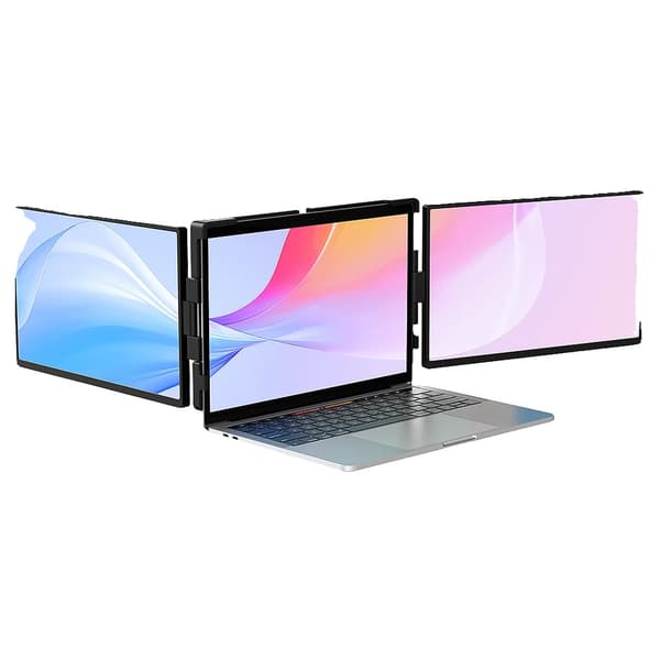Bärbar 14-tums Trippelskärm, Full HD 1080P Display, Avtagbara Dubbla Skärmar