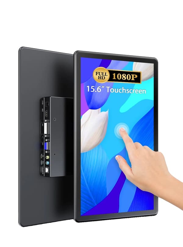 Berøringsskærm Bærbar Monitor, 15,6 tommer, 1080P IPS Skærm,EU-stik