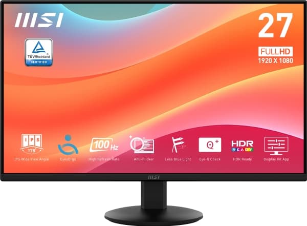 MSI Pro MP272L, 68,6 cm (27"), 1920 x 1080 pixlar, Full HD, LED, 4 ms, Svart