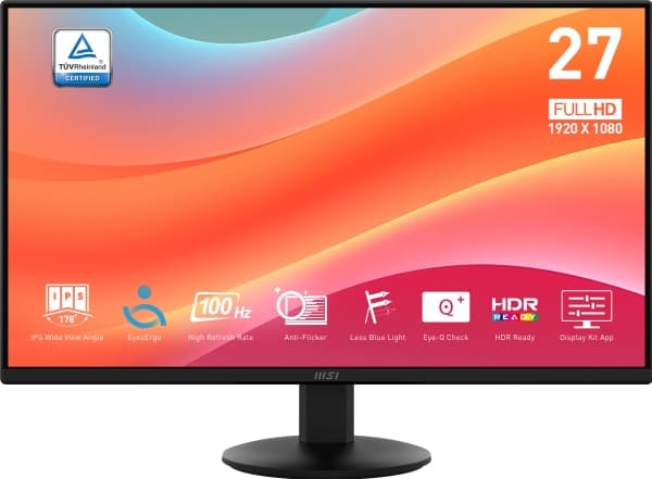 MSI Pro MP272L, 68,6 cm (27"), 1920 x 1080 pixlar, Full HD, LED, 4 ms, Svart