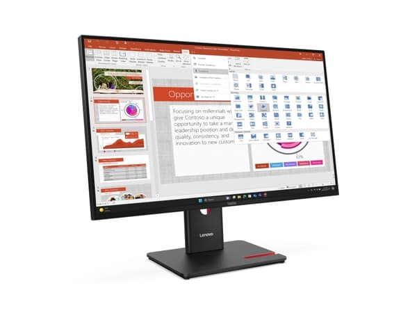 Lenovo ThinkVision T27-40, 68.6 cm (27"), 1920 x 1080 pixels, Full HD, LED, 6 ms, Black