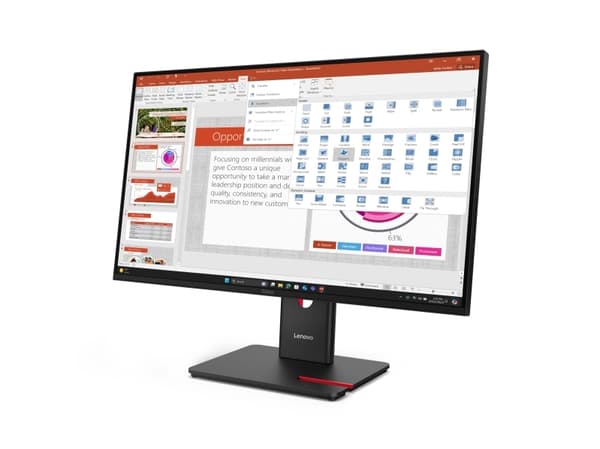 Lenovo ThinkVision T27-40, 68.6 cm (27"), 1920 x 1080 pixels, Full HD, LED, 6 ms, Black