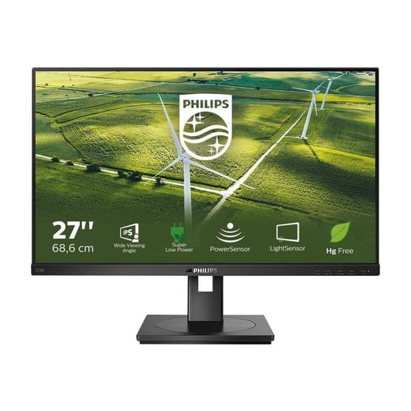 Philips Green 272B1G 68 cm 27 tums bildskärm - DVI, HDMI, DisplayPort, USB-hubb, 75 Hz, FreeSync, vridbar Svart