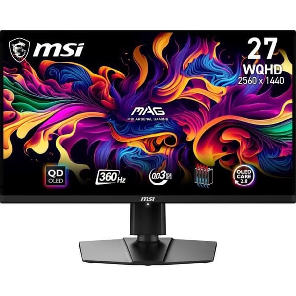 Gaming-skärm - MSI - MAG 271QPX QD-OLED - 26,5 tum - 360Hz - 0,03ms Svart