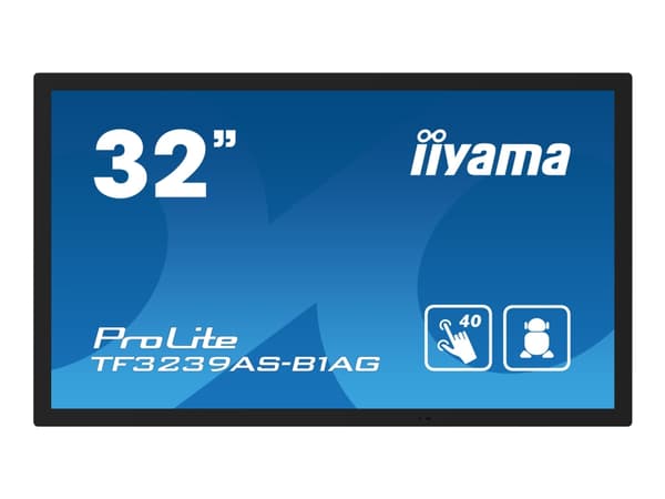 Iiyama Monitorius 32 wedge tf3239as-b1ag,ips,fhd,hdmix2,dp,rj45,3xusb,2x10w,android,24/7,ip65 musta