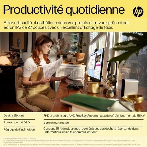 HP V27ie G5 68,6 cm 27 Full HD Svart med AMD FreeSync och 75 Hz