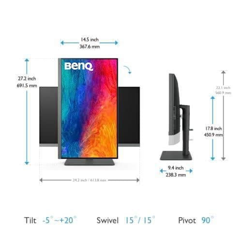 BENQ PD2706U Monitor 27 Tum 4K UltraHD Svart - Svarstid 5ms