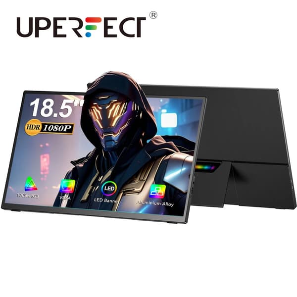 Bærbar Spilmonitor, 18,5 tommer, 1080P opløsning, opdateringshastighed,120HZ