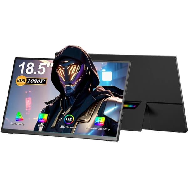 Bærbar Spilmonitor, 18,5 tommer, 1080P opløsning, opdateringshastighed,120HZ