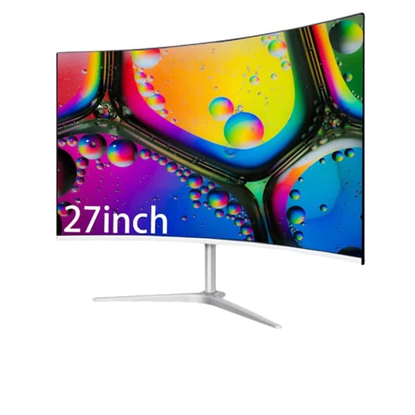 Böjd bildskärm, 1080p upplösning, vida betraktningsvinklar,EU Kontakt, Böjd Vit