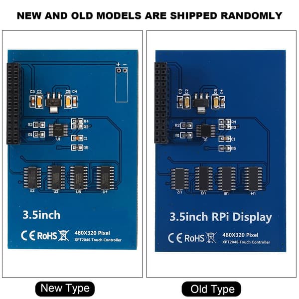 3,5-tommer RPi-skærm 480x320 4B resistiv berøringsskærm med pen tilpasset til Raspberry Pi 3b