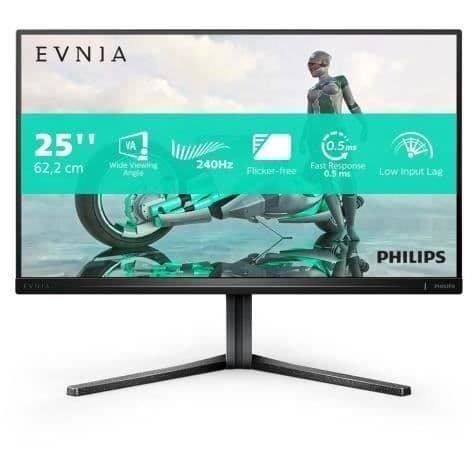 PC-spelskärm - Philips - 24,5 tum - FHD - Snabb VA - 0,5 ms - 240 Hz - Vrid-/höjdjusterbar - 25M2N3200W Grå