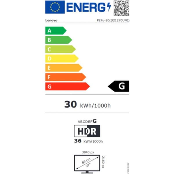 Skærm Lenovo 62CBRAT6EU 4K Ultra HD 27" LED IPS