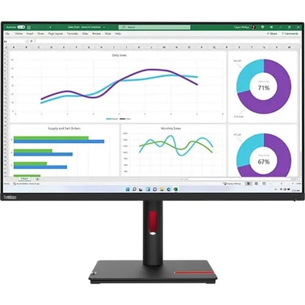 Monitor Lenovo T32H-30 31,5" Quad HD Svart