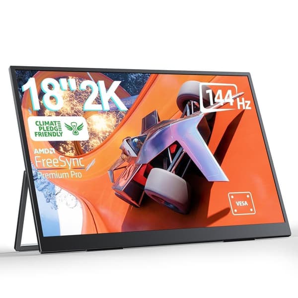UPERFECT 18", 144 Hz, bærbar 2K-skærm, 100 % DCI-P3