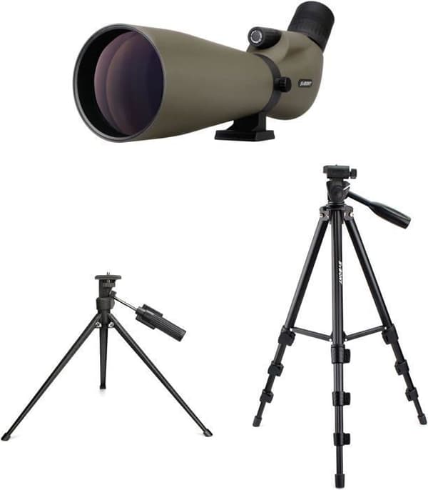 Svbony SV401 20-60x80 kikarsikte med dubbelt stativ, FMC optiskt vattentätt lutat, för fågelskådning, bågskytte