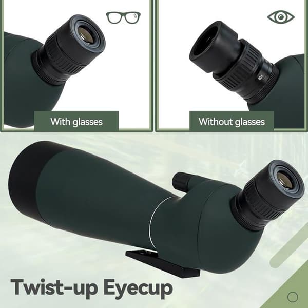 Svbony SV28PLUS Spottingscope med stativ Smartphone Adapter, 20-60x80mm A5 Claret Röd FMC BAK4 IP65 Vattentät, spottingscope