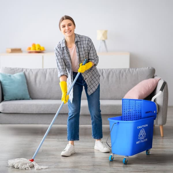 Rootz 20L MOP -ämpäri Wringer - Rolling Mop Bucket - puhdistusvaunu - Haittaton liike - 60 cm x 27cm x 70,5 cm