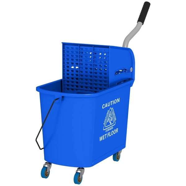 ROOTZ 20L MOP BUCKET MED WRINGER - RULLING MOP BUCKET - RENGØRING Vogn - Ubesiget bevægelse - 60 cm x 27 cm x 70,5 cm