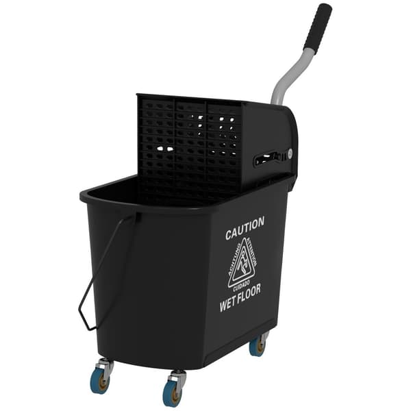 Rootz 20l mopp hink med wringer - rengöring hink - rullande hink - enkel rörlighet - 60 cm x 27 cm x 70,5 cm