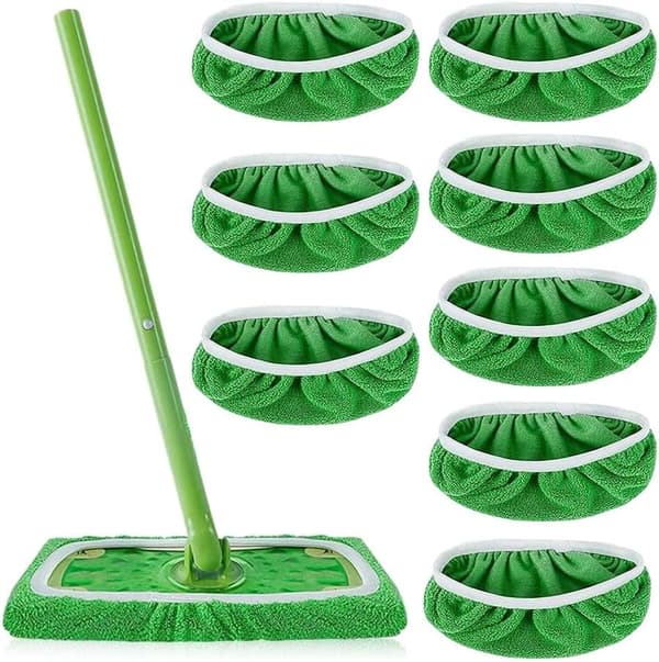 Lollanda Erstatningskludsbetræk til Swiffer Mop 8-pak – Genanvendelige moppetørrere til våd- og renseri