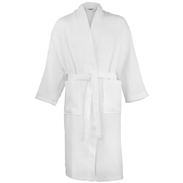 Towel City Waffle 220 GSM Bath Robe / Towel White L/XL