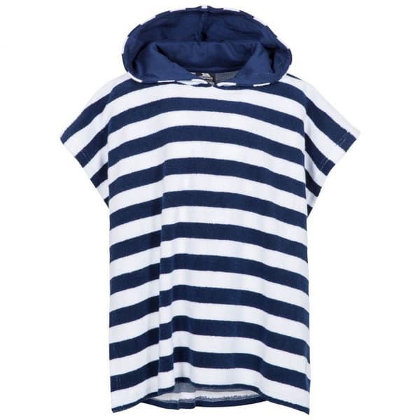 Trespass Childrens/Kids Oarfish Hooded Towelling Robe Navy Stripe One Size