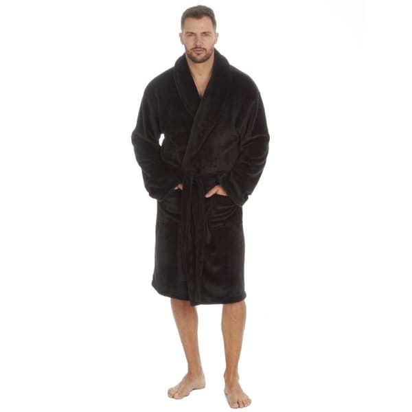 Pierre Roche Mens Flannel Fleece Robe
