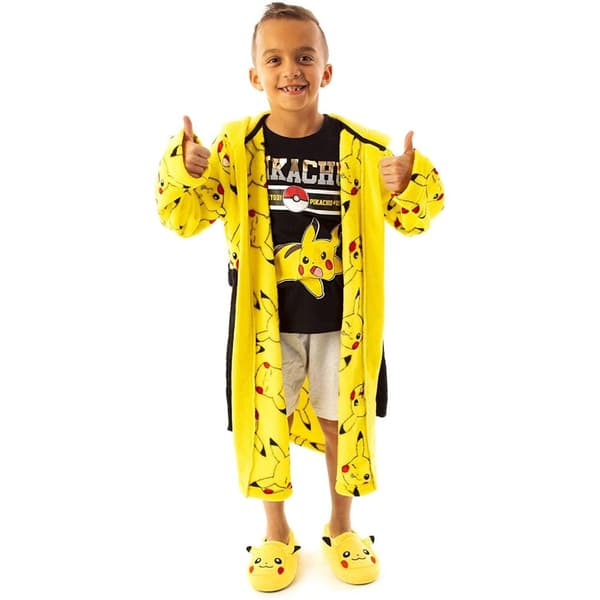 Pokemon Childrens/Kids Pikachu Faces Dressing Gown