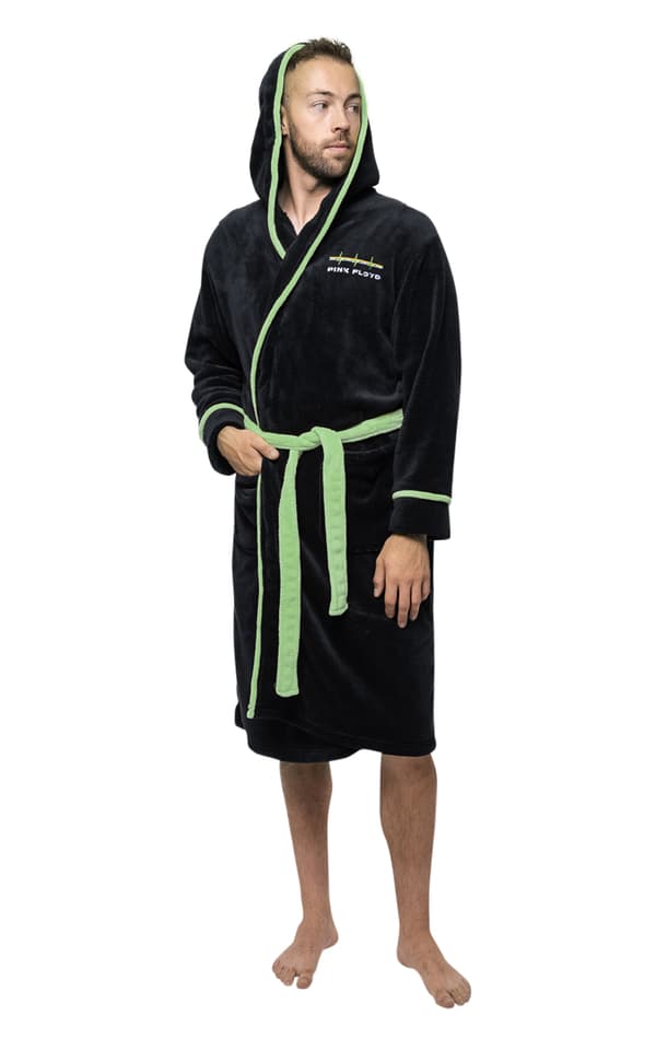 Pink Floyd Bathrobe Circle Band Logo Official Black super soft fleece Unisex