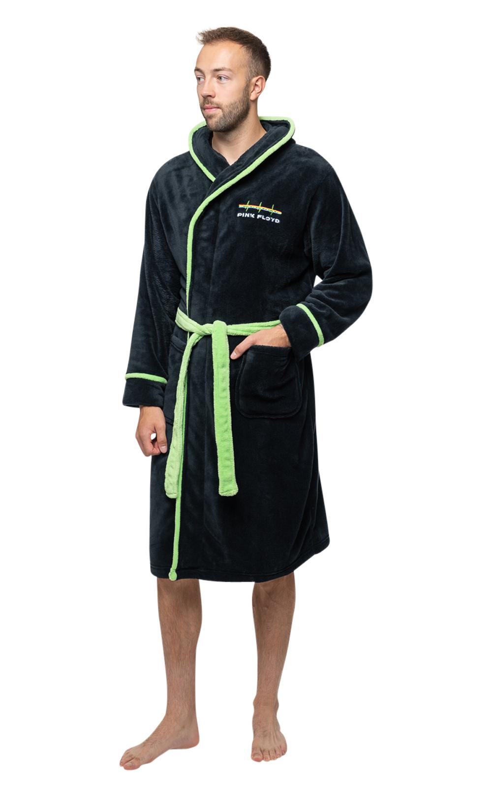 Pink Floyd Bathrobe Circle Band Logo Official Black super soft fleece
