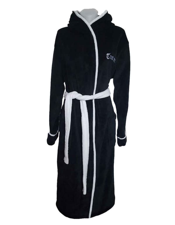2 PAC Tupac Bathrobe Cross Logo Official Black super soft fleece Unisex
