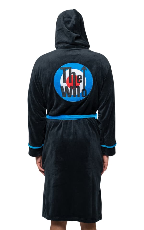 The Who Bathrobe Target Band Logo Official Black super soft fleece Unisex