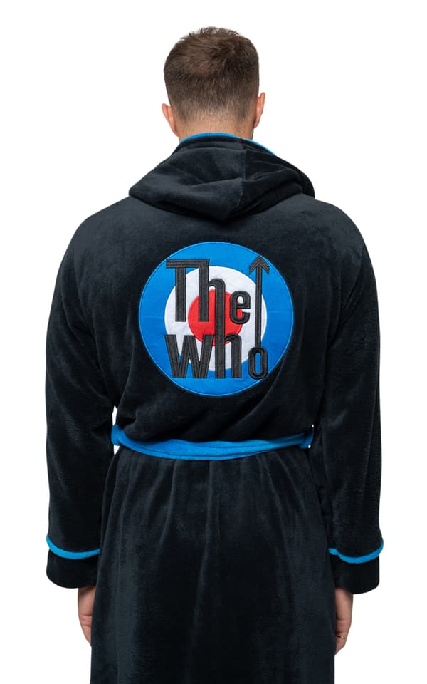 The Who Bathrobe Target Band Logo Official Black super soft fleece Unisex