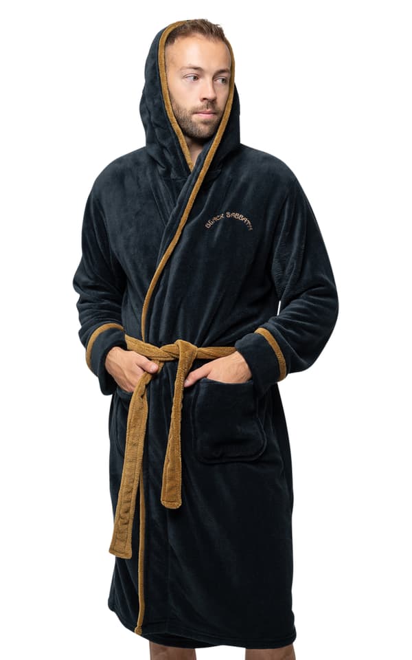 Black Sabbath Bathrobe US Tour 78 Logo Official Black super soft fleece Unisex