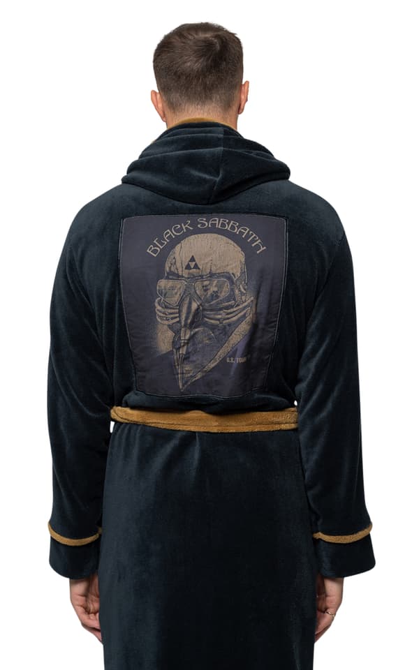 Black Sabbath Bathrobe US Tour 78 Logo Official Black super soft fleece Unisex