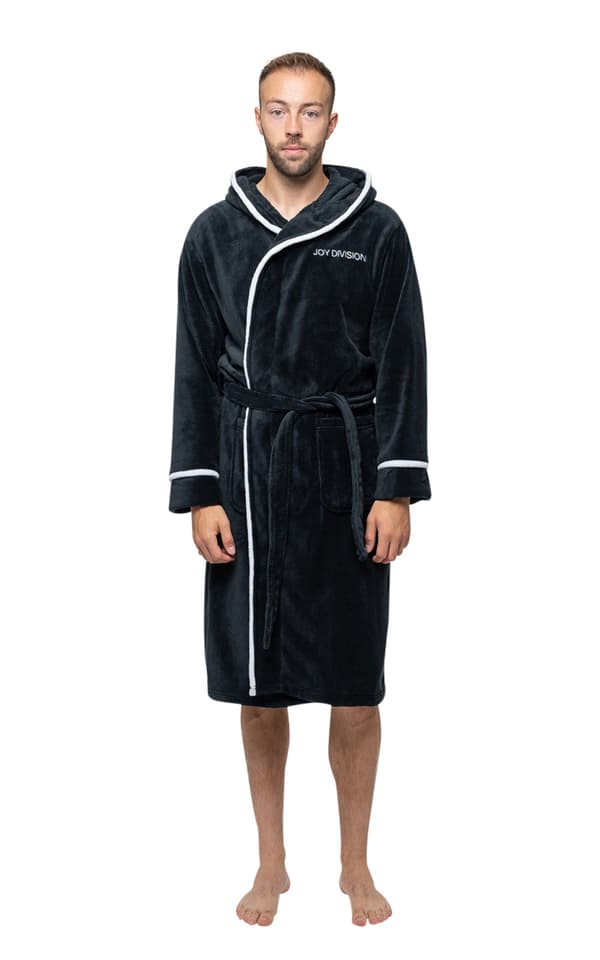 Joy Division Bathrobe Unknown Pleasures Official Black super soft fleece Unisex Black M
