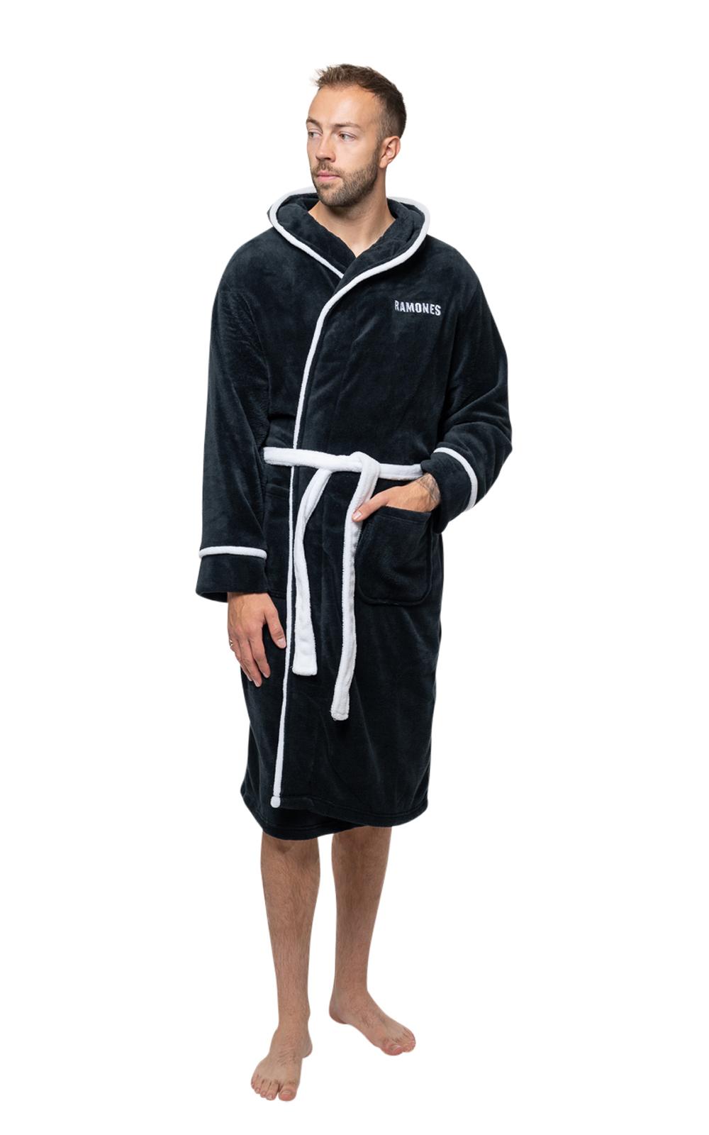 Ramones Bathrobe Presidential Seal Official Black super soft fleece Unisex