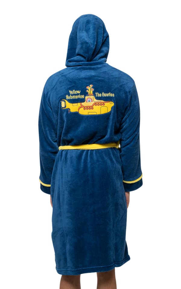 The Beatles Bathrobe Yellow Submarine Logo Official Mens Navy Blue Unisex